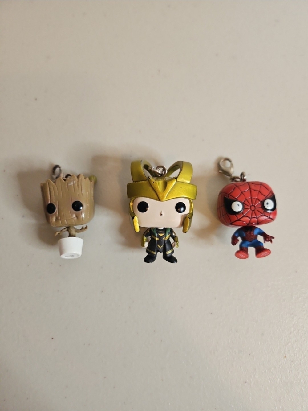 Marvel Pocket Funko Pops Groot, Loki, and Spiderman Bundle